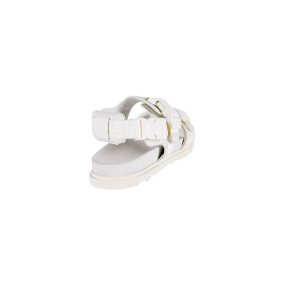 $875 NIB Bottega Veneta Textile Leather Strap Open Toe Sandals White 42(9)